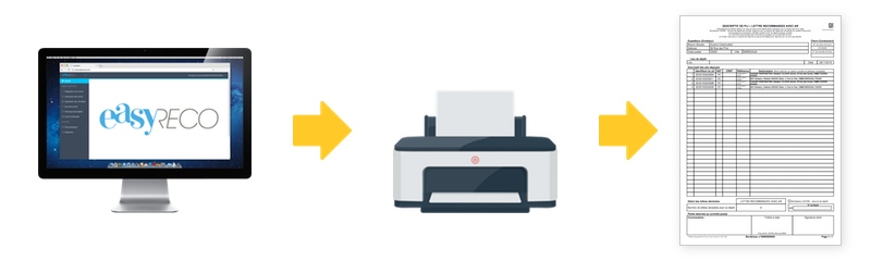 easyReco, logiciel service courrier, vous permet d'imprimer vos bordereaux de dépôt aux normes de La Poste