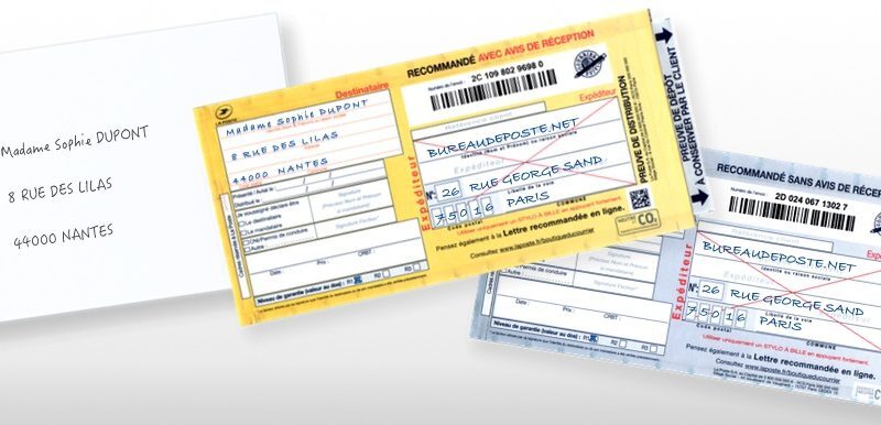 Recommandés postaux avec avis de réception et sans avis de réception
