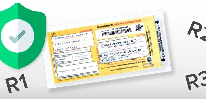 Lettre en recommandé, choix du taux de recommandation (Bureaudeposte.net)