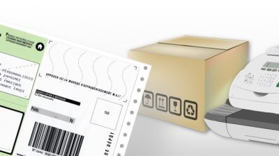 Liasse Colissimo, Carton et machine à affranchir
