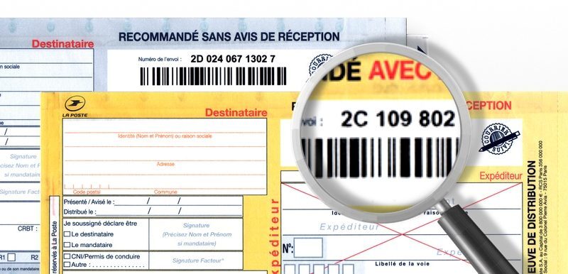 Numéros de suivi des recommandés : 2C, 2D, 1A...