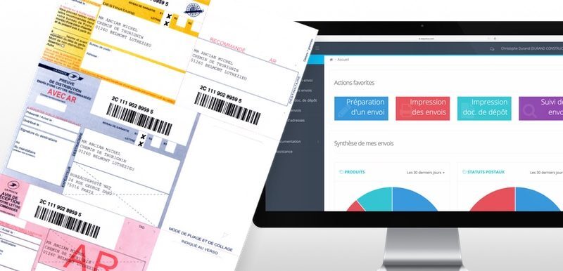 easyReco, logiciel de traçabilité courrier : remplir un recommandé postal A4