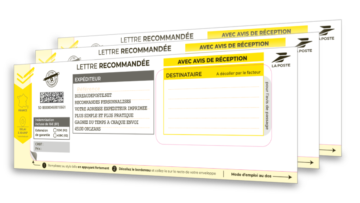 Recommandés manuels LRSD personnalisés avec adresse expéditeur pré-imprimée