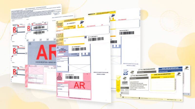 Les 6 modèles de recommandés postaux : manuel LRSD avec et sans AR, A4, international – Bureaudeposte.net